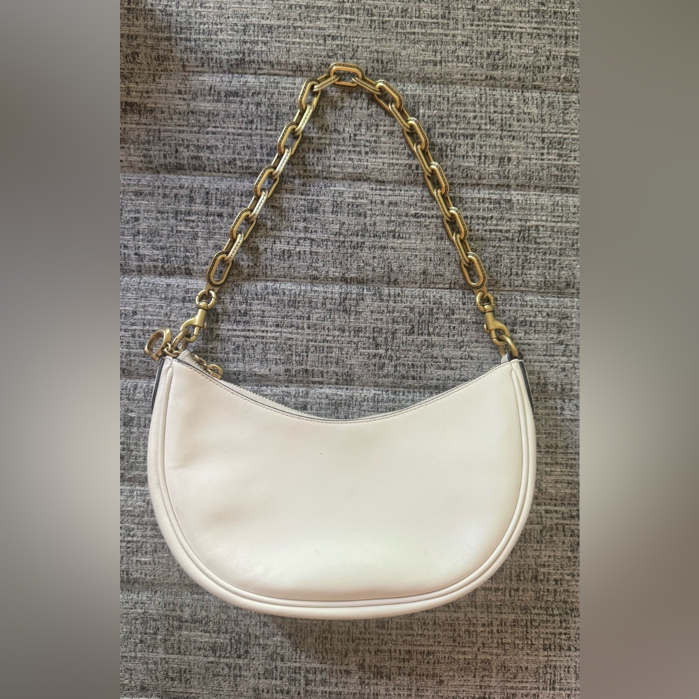 Coach Cream Crescent Shoulder Bag with Gold Hardware and Adjustable Strap - Picture 4 of 12
